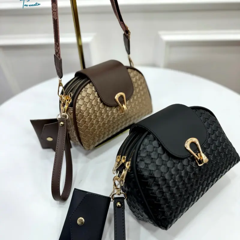 SAMDESHOP Ghina - Singbag Wanita Tiga Ruang Luas Muat Banyak ,  Selempang Cewek Kulit Sintetis Premium Tahan Air Cocok Berbagai Jenis Kegiatan , Slingbag Cewe 4