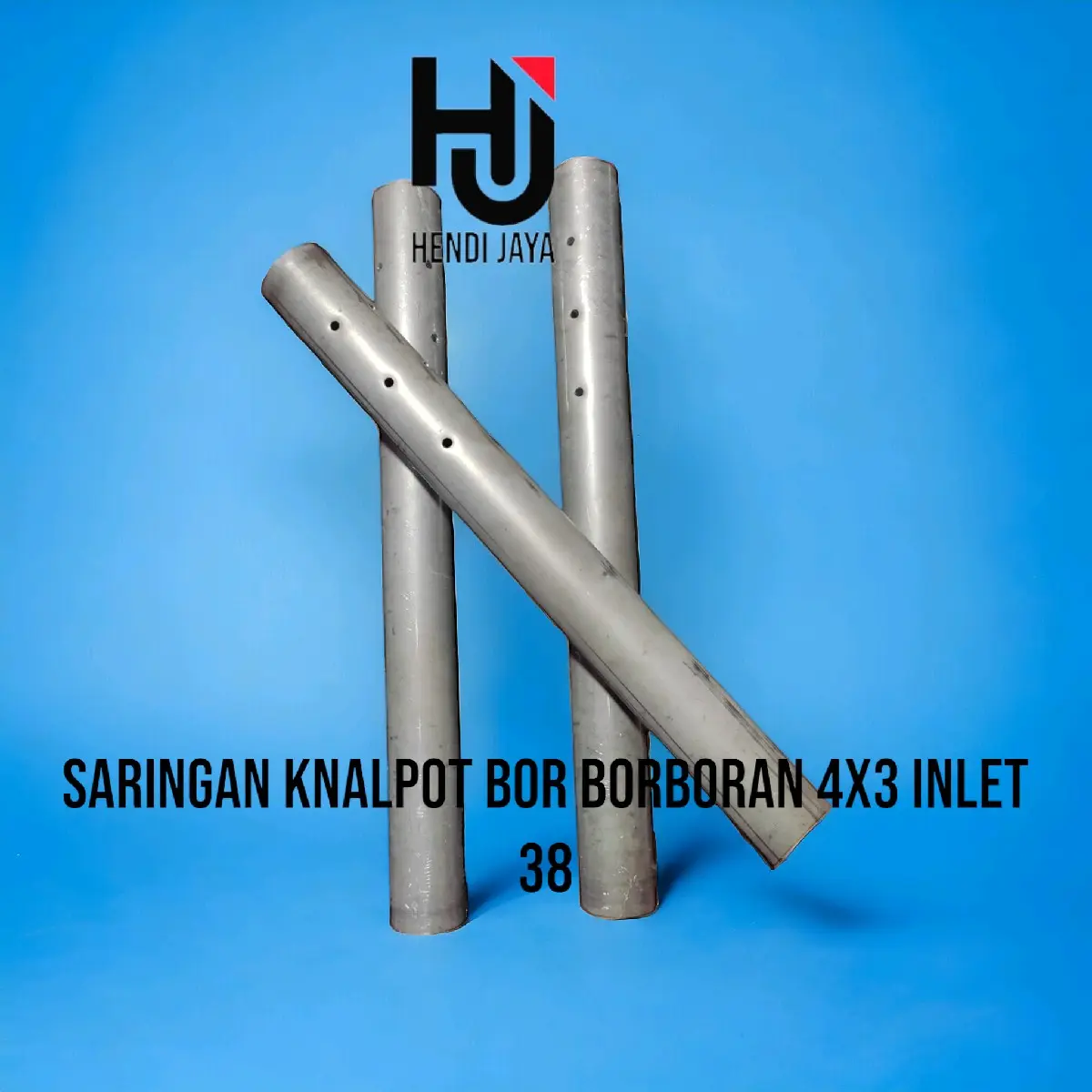 saringan kenalpot bor boran inlet 38mm lubang 4×3 total panjang 40cm