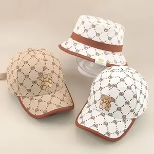 Topi Baseball Bucket Anak Laki-laki Perempuan Model Klasik Bear Beruang Lucu Uniseks