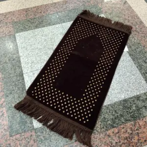 Sajadah anak Sajadah Muka Sajadah Turki Sajadah Kepala Ukuran 35 x 65 Cm bahan Beludru Muslim Nyaman Motif Hitam