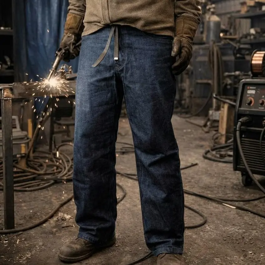 CELANA JEANS  LAS WELDING - ANTI PANAS TEBAL - CELANA SAFETY TERMURAH