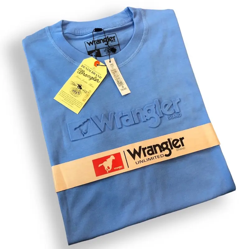 T shirt baju kaos embos timbul Wragler pria wanita premium distro  size M-L-XL-XXL-XXXL bahan Catton combet  Atasan Oblong Polos Dewasa Katun Bandung Cowok Pendek Tshirt 1