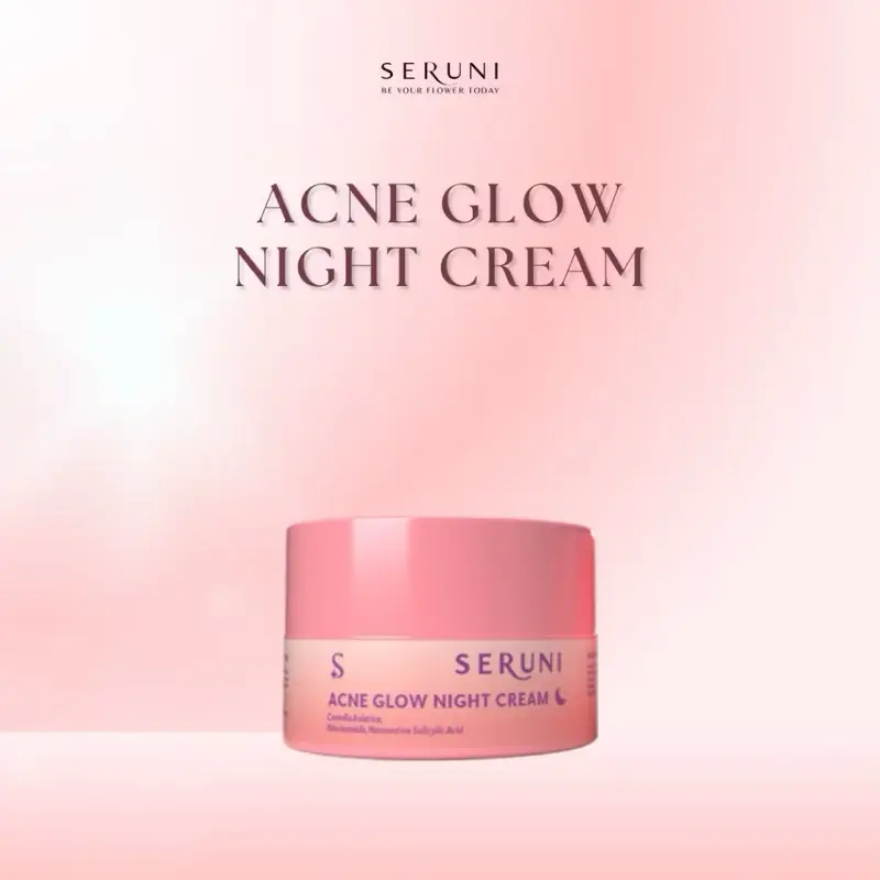 SERUNI - Satuan Night Cream Acne glow Seruni Skincare/ Mencerahkan dan Menghilangkan Jerawat/ Melembabkan Kulit Wajah/ Memudarkan bekas Jerawat