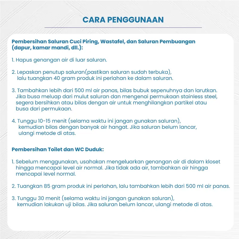 So Easy Anti Sumbat Saluran Air Pipa Mampet WC Wastafel tempat cuci Piring / Bubuk Pembersih Saluran WC Anti Mampet Anti Sumbat / SO Easy  MENGATASI MAMPET WC PIPA WASTAFEL DAN SALURAN AIR LAINNYA 6