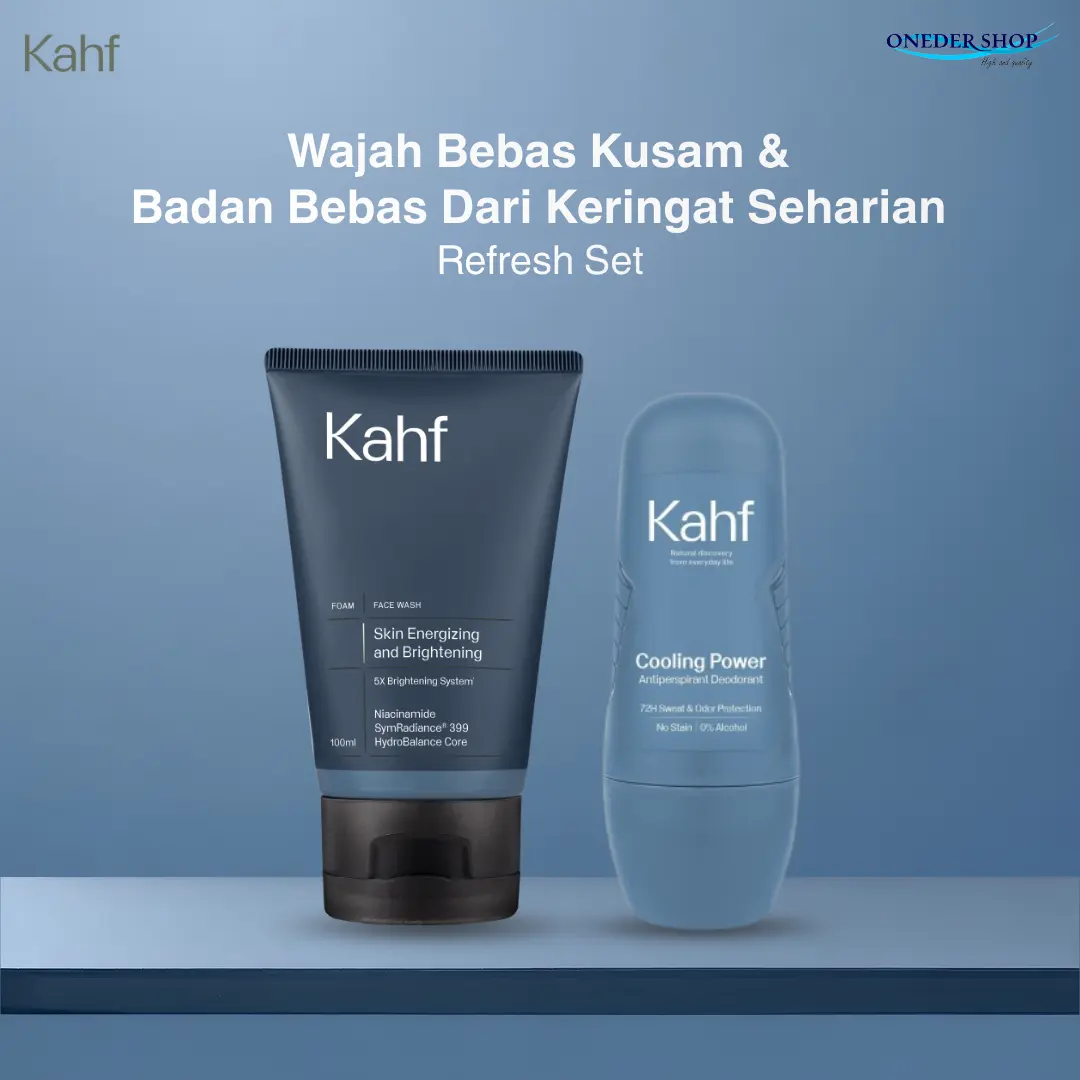 Kahf Body Care Face Wash Brightening + Deodorant Cooling Power | Sabun Cuci Muka Pria + Deodorant Cleanser Perawatan Mencerahkan