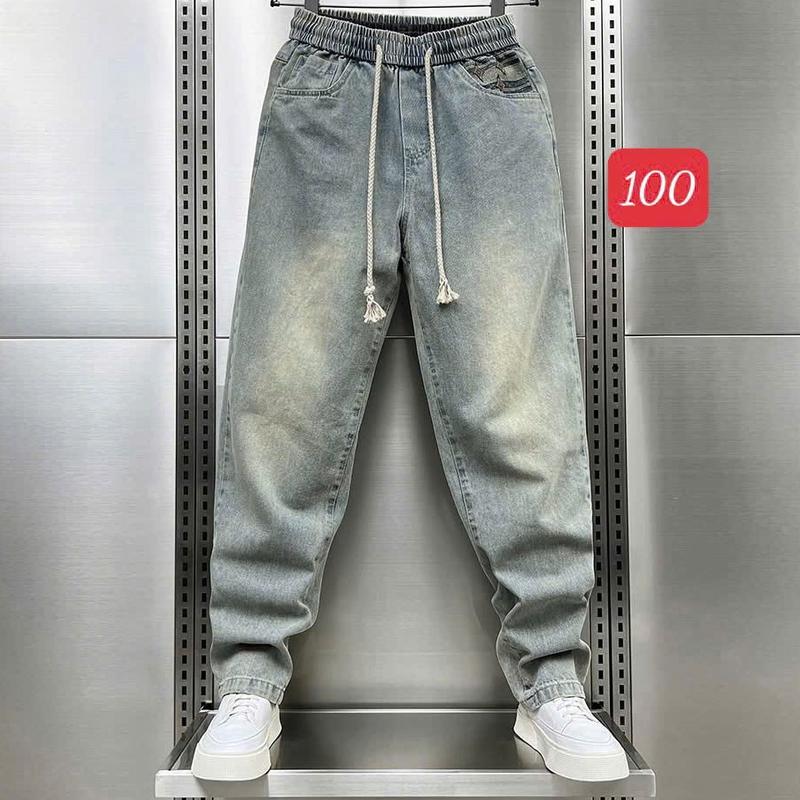 Quần jeans nam xanh trơn lưng thun chất bò co dãn QJ100 form skinny đẹp Menswear Pants Có Túi