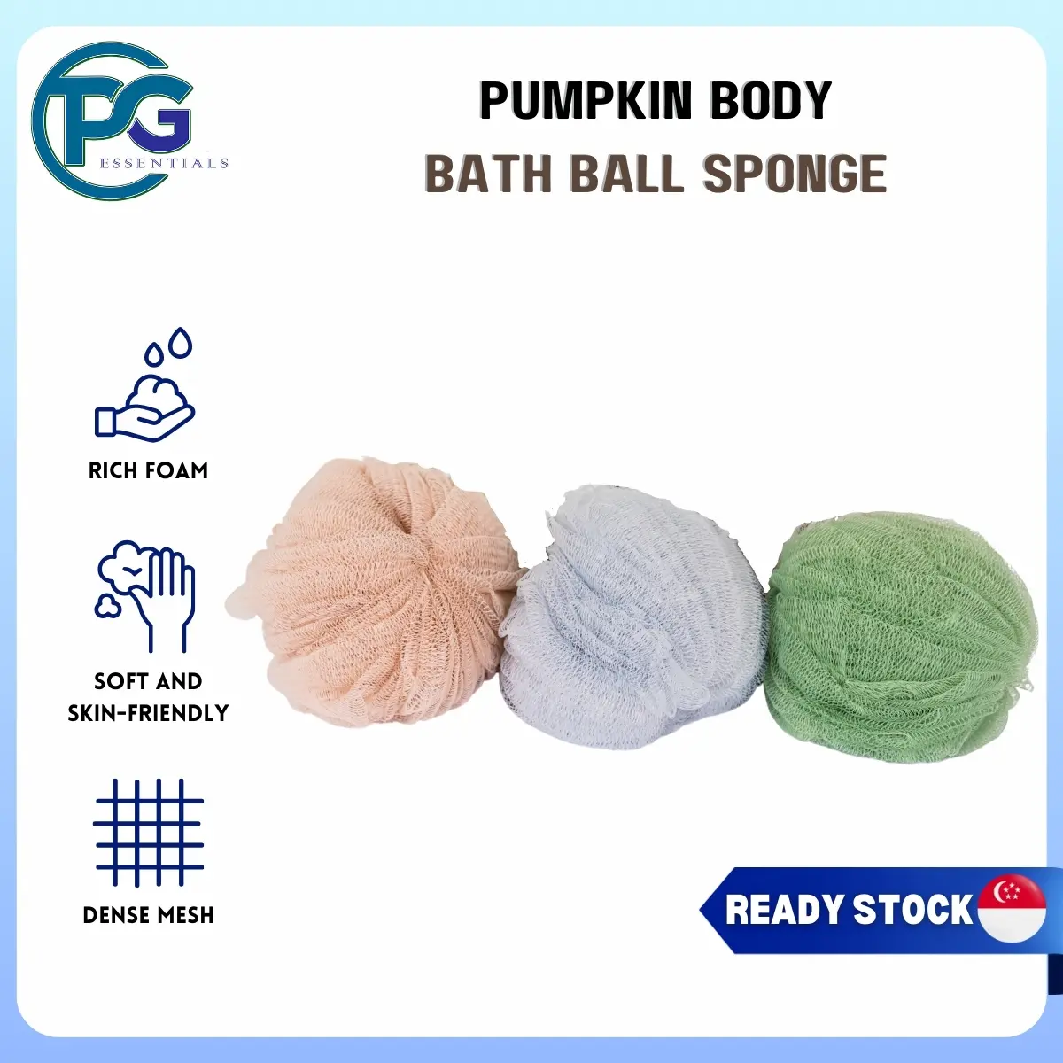 Pumpkin Body Bath Ball Sponge  Hanging Knot