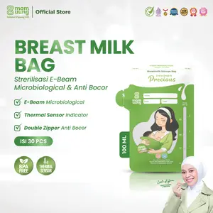 Mom Uung ASI Bag 100ml (30pcs) - Kantong ASI Dengan E-Beam Pre-Strilized Ramah Lingkungan - Dengan Indikator Suhu