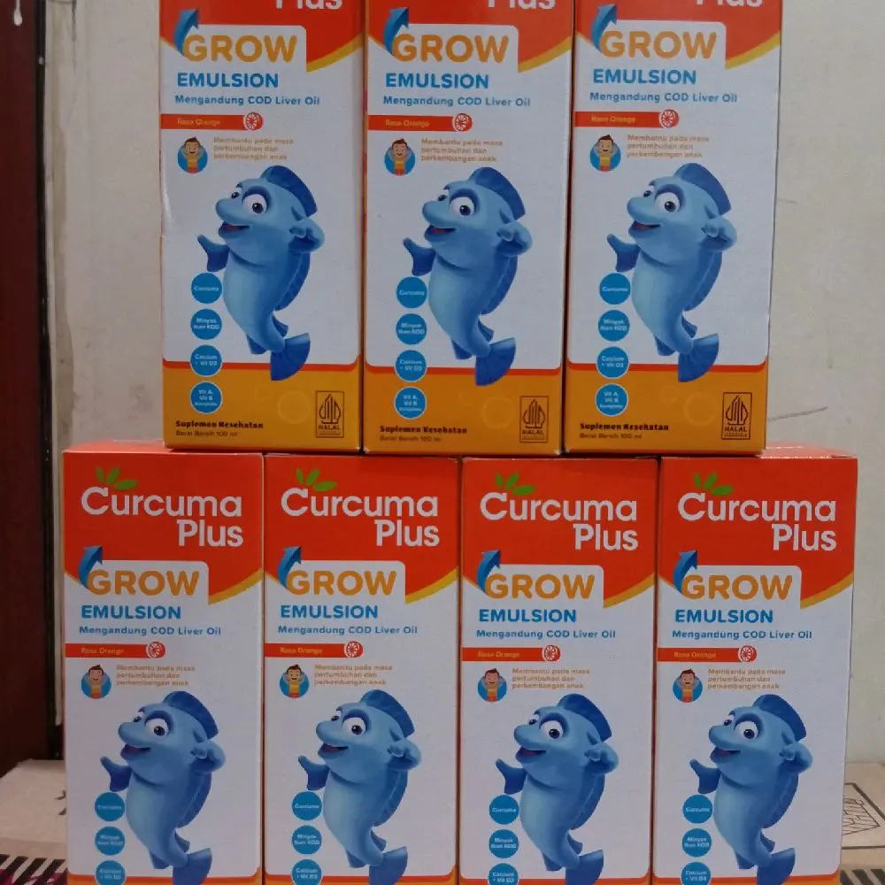 Curcuma Plus Grow Emulsion Orange Multivitamin Sirup Vitamin Anak Rasa Jeruk 100ml (Expired 2026) Produk Rawan Rusak Saat Pengiriman