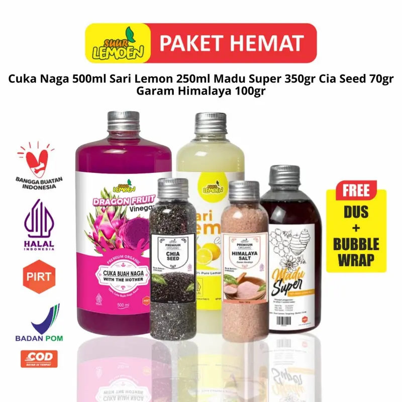 SUUR LEMOEN Paket 5 in 1 Cuka Apple Cider Vinegar Premium With The Mother -  Suur Lemoen Jakarta Timur 4