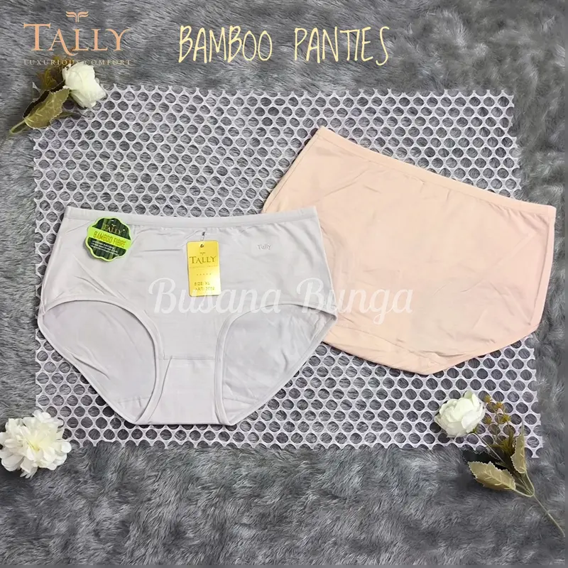 Tally (3pc, 6pc, 12pc) Cd/Celana Dalam Wanita Tally 3082 Bamboo Panties Katun Adem Lembut 2