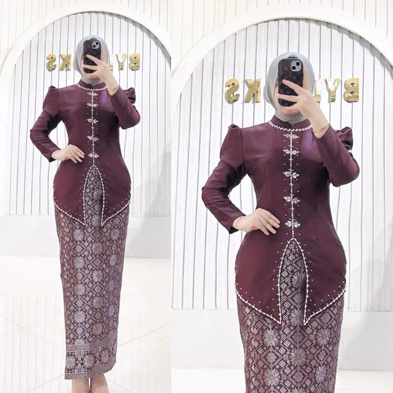 Alana One Set Baju Kurung Melayu Rok Songket Modern Premium Termurah ...