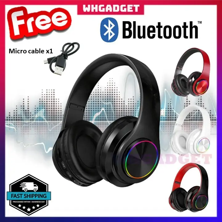 B39 Bluetooth Headphone Wireless headphone Headset Gaming Over Ear HeadPhones With Mic Wireless Earphone Headfon Adjustable Audio Earphones Gadget Mobile Portable Talk
