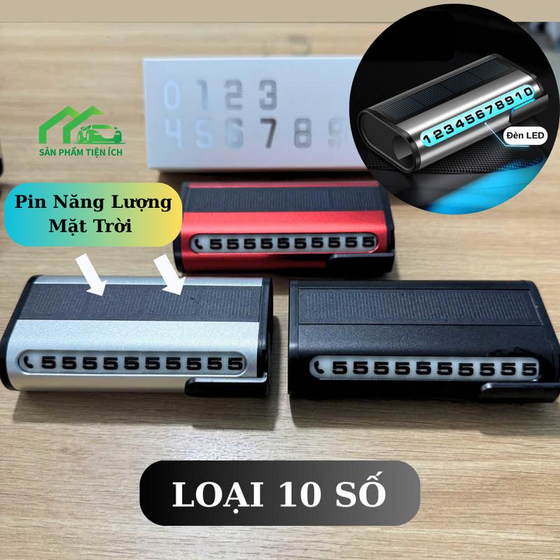 Bảng số điện thoại xe hơi TX08 ( loại 10 số) Đầy Đủ Hãng Xe Ô Tô Kèm Đèn Led Chạy Bằng Năng Lượng Mặt Trời Nội Thất