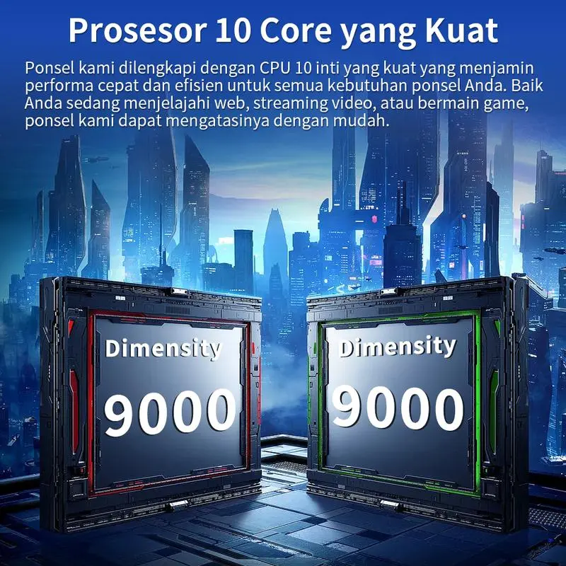 16GB+1024GB│Baterai besar 6000mAh│Pengisian cepat│Layar besar HD 120HZ│Gaming lancar│Bluetooth 6.0│3G/4G/5G│Android 11.1 7