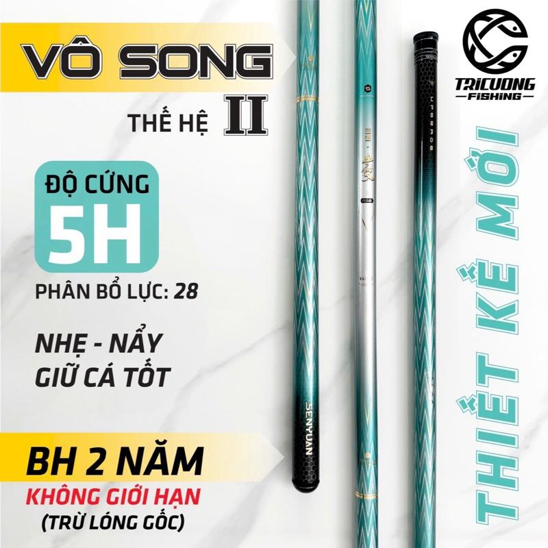 Cần câu đài Vô Song 2 (thế hệ 2) TẶNG KÈM NGỌN PHỤ bản tổng hợp câu rô , trắm trắng , chép - Trí Cường Fishing