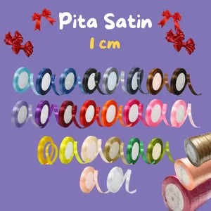 PITA SATIN 1cm Pita Roll Satin Pita Kado Buket Warna Warni Colorful Ribbon Hiasan Kawat Bulu
