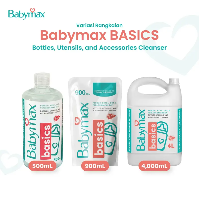 Babymax Basics Bottle, & Utensils, Cleansers 900 mL (isi 1 pcs) - Sabun Botol Bayi - SLS Free - Natural 6