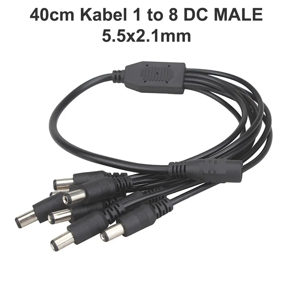 Jack DC 5.5x2.1mm 12V Kabel adaptor cumi cabang 8 konnector 1 to 8 DC male For Kamera CCTV NVR LED