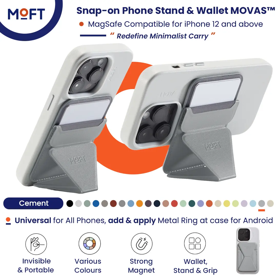 MOFT Snap On Phone Stand & Wallet MOVAS - MagSafe Compatible