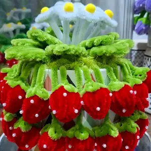 stowberry pot keramik ukuran 12 cm + stowberry full merah 32 pcs + stowberry kawat bulu