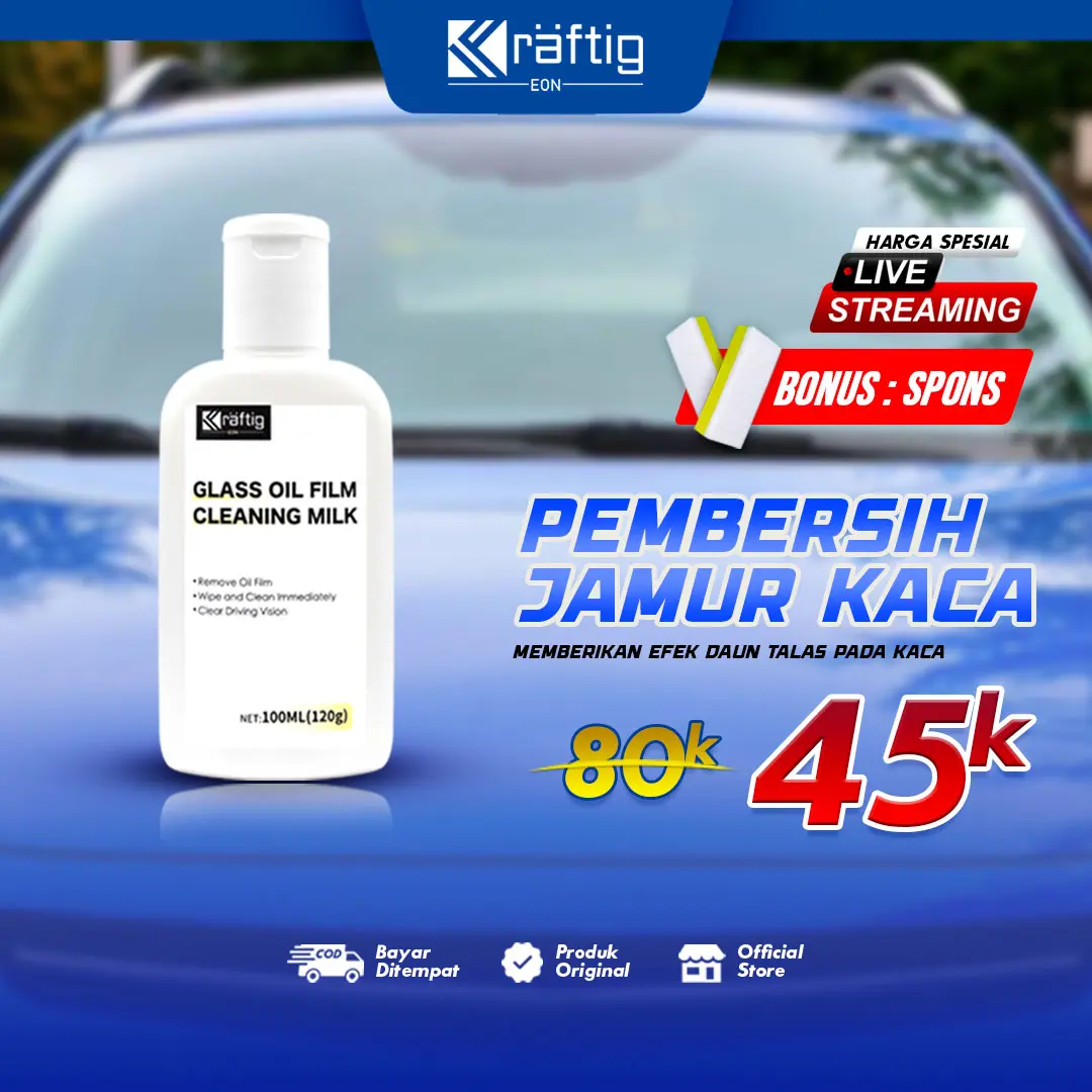 [PROMO 5.5] Kraftig EON – Cairan Pembersih Jamur Kaca Mobil Ampuh| Hilangkan Minyak & Kotoran, Kaca Lebih Jernih