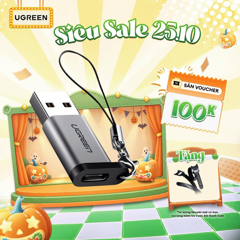 Đầu chuyển đổi USB-C sang USB 3.0 UGREEN US276 | Hỗ trợ tốc độ 200MB/s | Kích thước gọn nhẹ