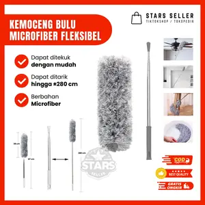 COD Kemoceng Fleksibel Bulu Microfiber - Bisa Ditekuk dan Ditarik Hingga 280cm - Alat Pembersih Rumah