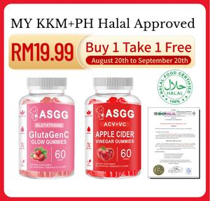 【Beli Satu Percuma Satu】ASGG Gummies Cuka Cider Epal Kollagen Skin Whitening Untuk Memutihkan & Melembapkan Untuk Menyokong Kesihatan Kulit Suplemen