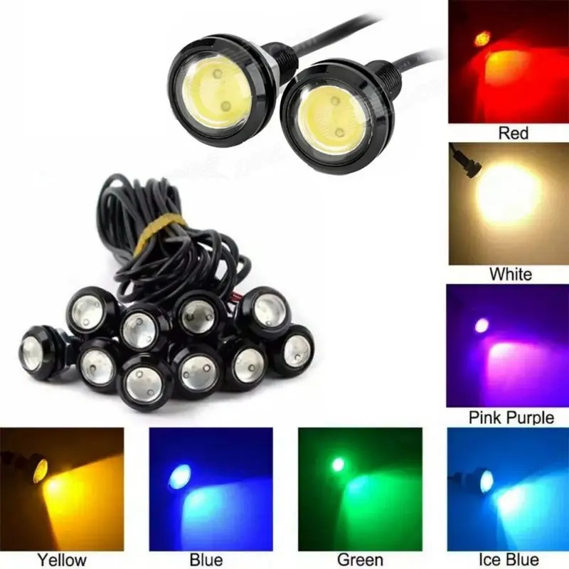 Lampu LED Eagle Eye Baut 23 mm eagle mata elang 12v variasi bulat kecil model untuk motor mobil  Kaca Cembung Kendaraan 0