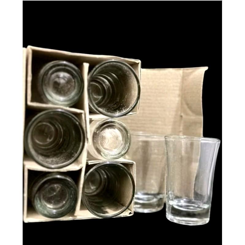 gelas sloki isi 6 pcs / gelas mewah / gelas mini / gelas kaca mini / gelas pesta / gelas sloki kecil / gelas mini isi 6pcs 0