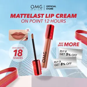 [Earthly Allure] OMG OH MY GLAM Mattelast Lip Cream 2.9 g - Lip Cream Matte Dengan Warna Intense, Tahan Lama & Ringan