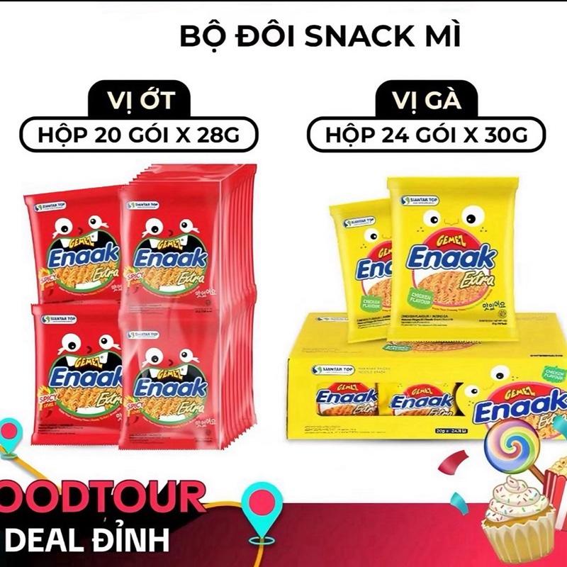 Thùng mì ăn liền trẻ em Enaak 24 Gói Mì hương gà 720g Enaak Hương Ớt 20gói x 28gr
