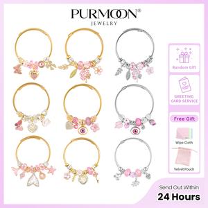 Purmoon Bracelet Lucky Charm Handmade Adjustable Bracelet for Girls Evil Eye Bracelet Gift for Her Valentine's Day Friends Event Gift BJ4 B28 B65 B93 B34 round jade pendant necklace part chinese elephant naruto khabalah eccedentesiast best blades rosary