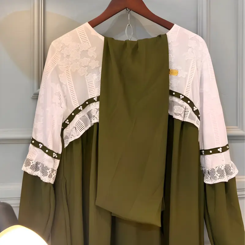 AULIA DRESS/GAMIS MUSLIM WANITA BAHAN CRINGKLE MIX BRUKAT PREMIUM 0