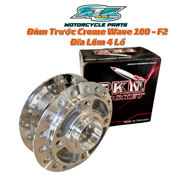 Đùm Trước Crom PKM Thailans Dành Cho Xe Wave 100 Và Fu2 Đĩa Lõm 4 Lổ .Phụ Tùng
