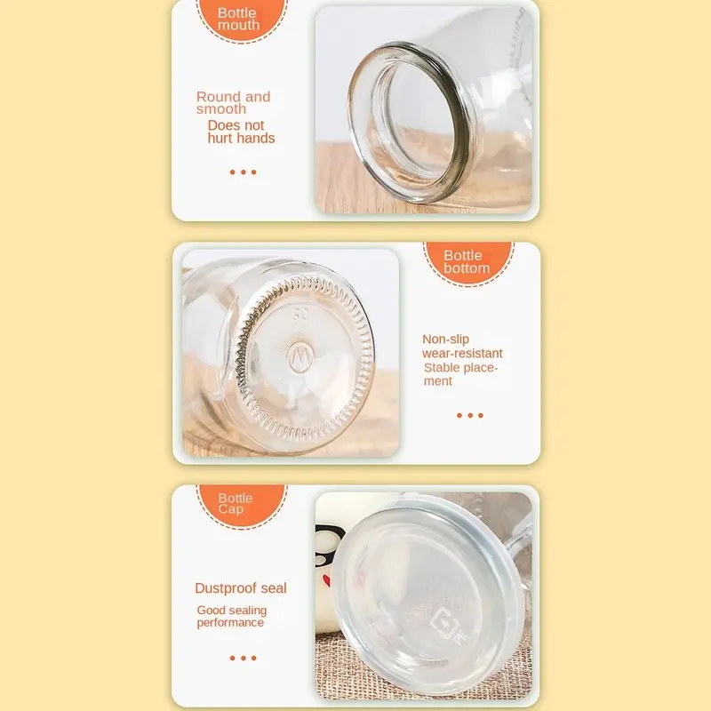 Cốc lưu trữ, Lọ Pudding, Chai điều ước mới, Hộp đựng Sữa Chua chịu nhiệt độ cao, có nắp, Chai Pudding, Thích hợp cho quà tặng đám cưới, thức ăn trẻ em và món tráng miệng. 4