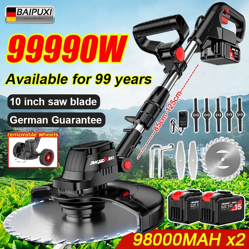 Grass Cutter  Cordless Electric Lawn Mower Rechargeable Portable Grass Trimmer Garden Tools