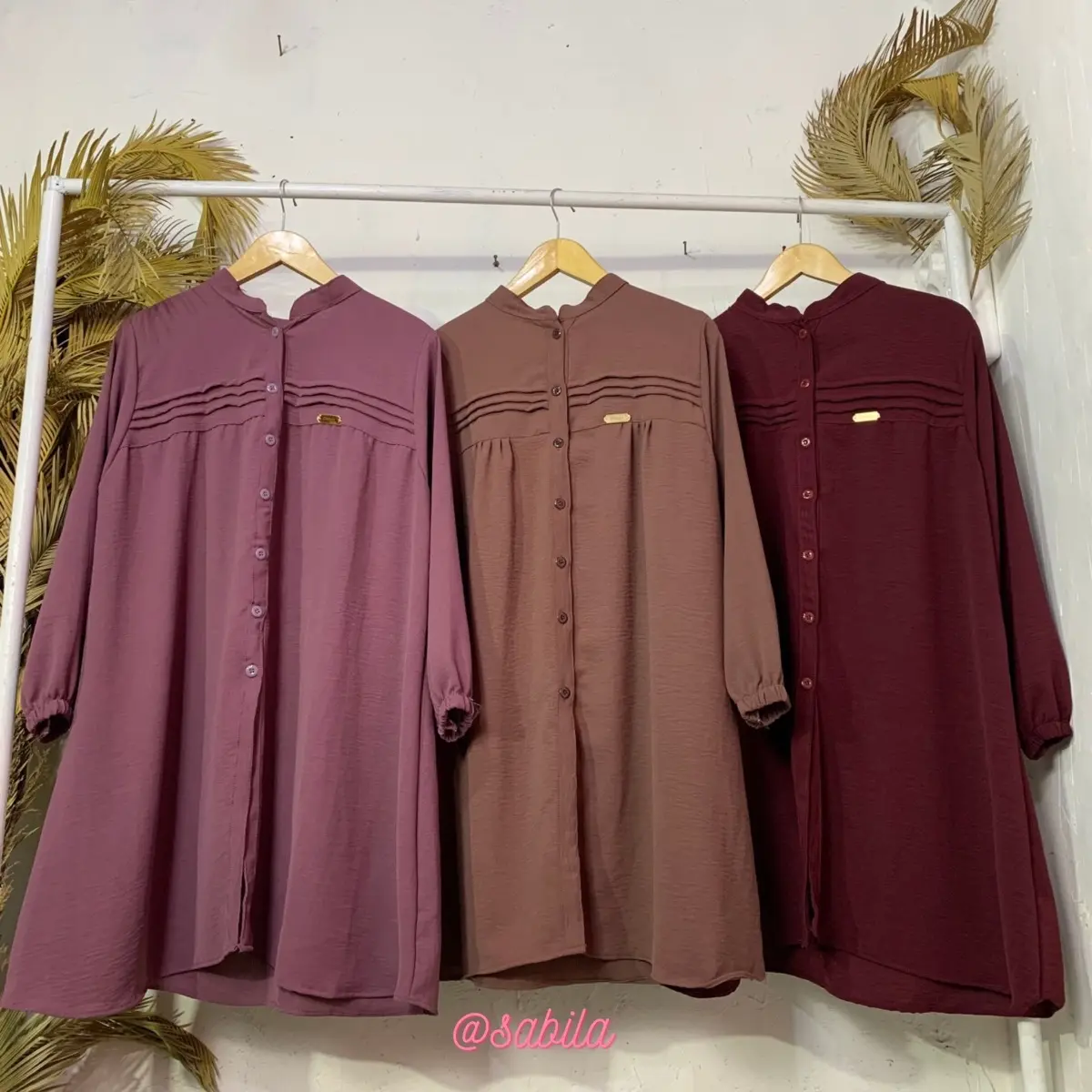 ADIRA Tunik Crinkle Airflow Premium Kemeja Tunik Murah Atasan Wanita by tokosabilakiyowo Nyaman Muslim Panjang Kancing Oversize