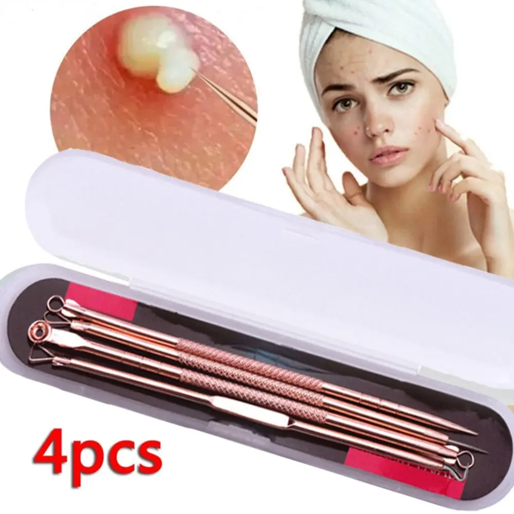 Skin Tool Beauty Salon Deep Cleaner Scraping & Closing 4x Blackhead Remover Tool Kit Blackhead Tweezers Acne Needle Pimple Remover