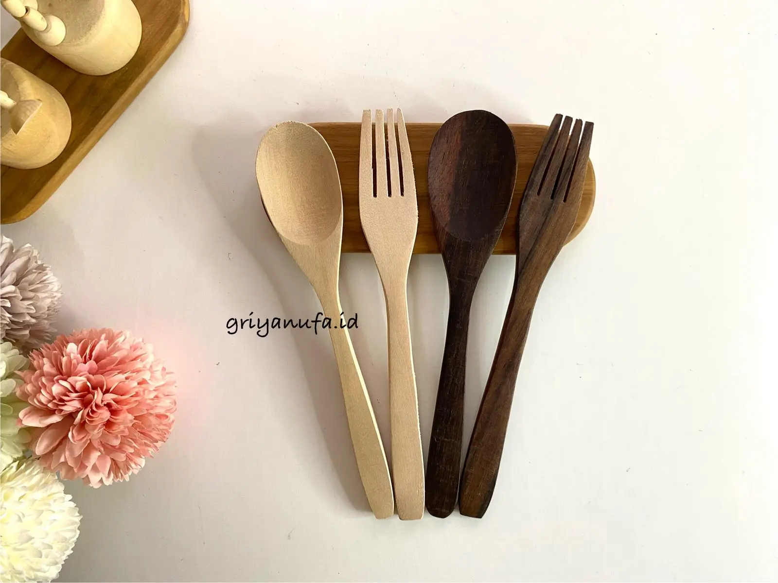 Sendok Garpu Set Kayu Sonokeling Mahoni 014