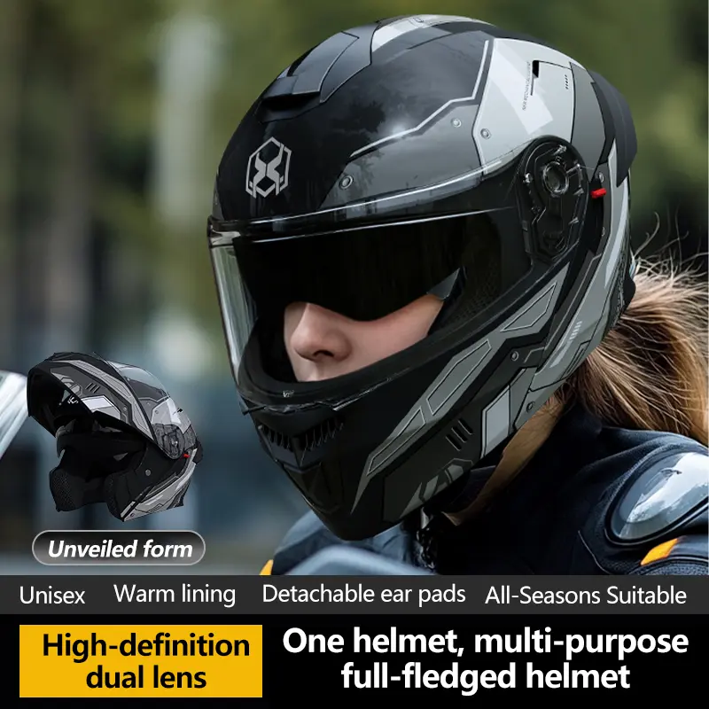 four season dual sport motorcycle helmet Visor Open Face Motorbike Helmet, Grey XL Size Versatile design can be used with or without the face shield (hardware for conversion included) Scratch resistant AKA 909 Gundam dual mirror