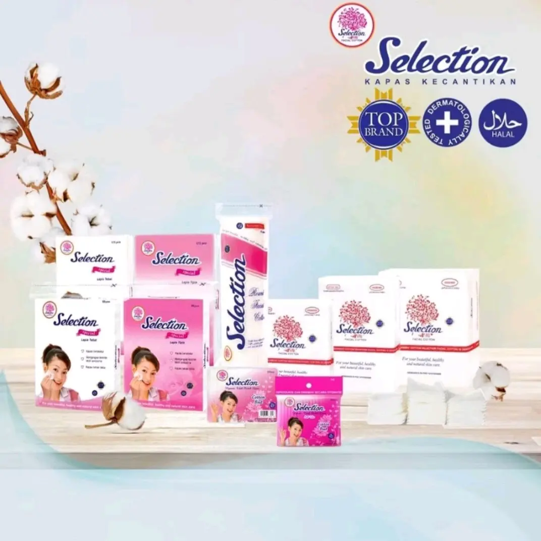 SELECTION Kapas Pembersih Wajah TIPIS, TEBAL, KOTAK  /facial catton