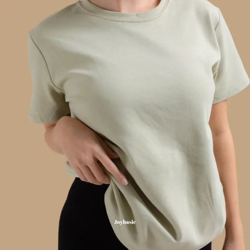 AIJO | Kaos Cewek Polos Oversized Original Basic Cotton Combed Halus - Atasan Wanita Kaos Combed Katun Baju Oblong Simple Dewasa 1