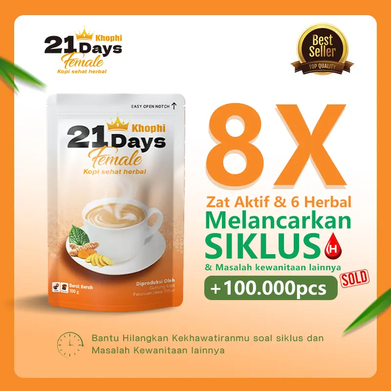 [21 DAYS] Queen Coffee 100gr -21 DAYS Female Kopi Dengan Gula Aren 8X Zat Aktif Lancarkan Siklus Wanita 3