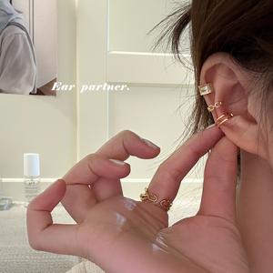 EAR PARTNER-女性用シンプルなイヤークリップ、耳に穴を開けずに着用可能な、個性的で高級感のあるイヤオブーンクリップ、新しいベストセラーのイヤースタッド、イヤリング（EH-1287）