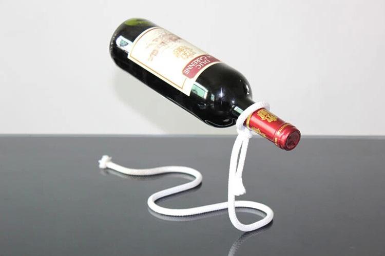Product Introduction of Personalized and fashionable red wine bottle holder European creative suspended iron rope wine rack ornaments 4