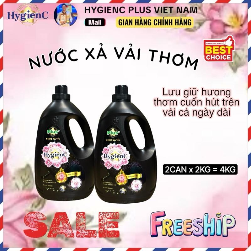 HygienC Combo 4Kg Nước Xả Vải Thơm CC 2Can x 2Kg Hương Nước Hoa Thơm Lâu Mềm Vải Giữ Màu Quần Áo Siêu Lưu Hương