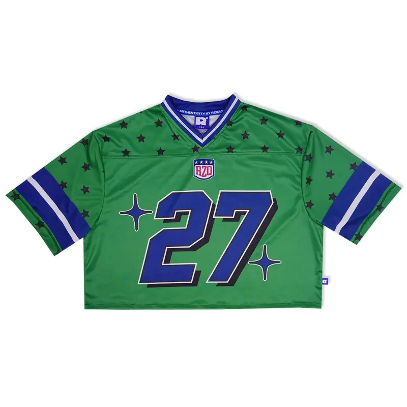 RZQ / 27 / CROP SERIES / Jersey / Oversize / Streetwear / Retro / Vintage / Music / Rugby / Crop Top 1