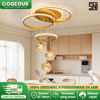 Gambar [COD] Gogeous B17 Lampu Gantung Minimalis Mewah Aesthetic Lampu Plafon LED 3 Warna Ring Kristal Lampu Hias Ruang Tamu Kamar Tidur Bergaransi COD - B17-4 Emas dari Gogeous Lampu Hias Kab. Tangerang 1 Tokopedia